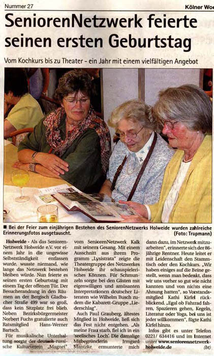 Willkommen im SeniorenNetzwerk Holweide e.V.