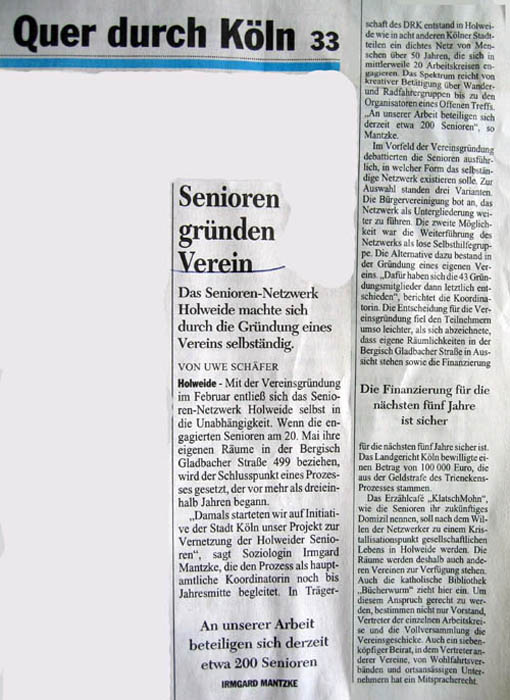 Willkommen im SeniorenNetzwerk Holweide e.V.