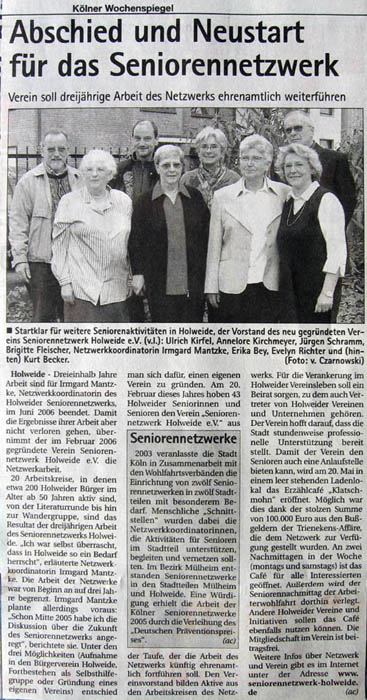 Willkommen im SeniorenNetzwerk Holweide e.V.